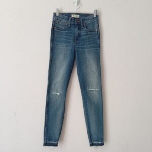 Madewell Raw Hem Distressed Blue Jeans Size 25